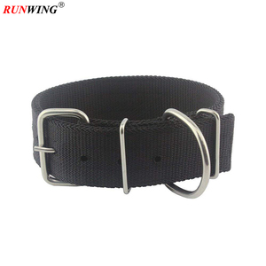 Réglable 2 pouces largeur robuste robuste classique en nylon de collier de chien de sangle en acier inoxydable boucle en métal - Product Image 2