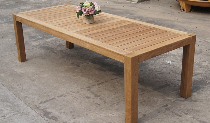 Hot sale outdoor furniture simple design Burmese teak dining set