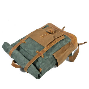 Vintage Waxed Waterproof Canvas Rucksack Outdoor Travel Hiking <strong>Backpack</strong> Computer Bag Large Capacity Leisure <strong>Ladies</strong> <strong>Backpacks</strong> - Product Image 5