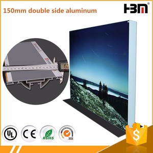150mm sans cadre en aluminium double face tissu boîte à lumière avec piètement pour foires et affichage d'exposition - Product Image 1