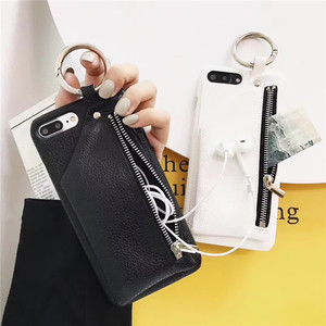 2018 nuevo diseño cambio cremallera grano de cuero teléfono bolsas caso para el iPhone 8 7 6 6 s más - Product Image 3