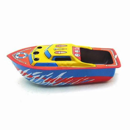 Multicolor Pop Pop Boat Powered with Candle Retro Tin Toy Vintage Collectibles 