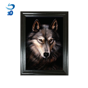 Erstaunliches 3d linsen förmiges Wolfs bild mit Rahmen heißer Verkaufs wand dekoration - Product Image 2