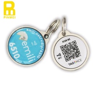 Werbegeschenke Umweltfreundlicher Zinklegierung NFC Hundeanhänger Haustieranhänger Individueller QR-Code Schlüsselanhänger mit Ntag213 Chip 168 Bytes