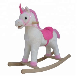 <span class=keywords><strong>Cheval</strong></span> <span class=keywords><strong>licorne</strong></span> en peluche rose et blanc, vente en gros, FL435 - Product Image 1