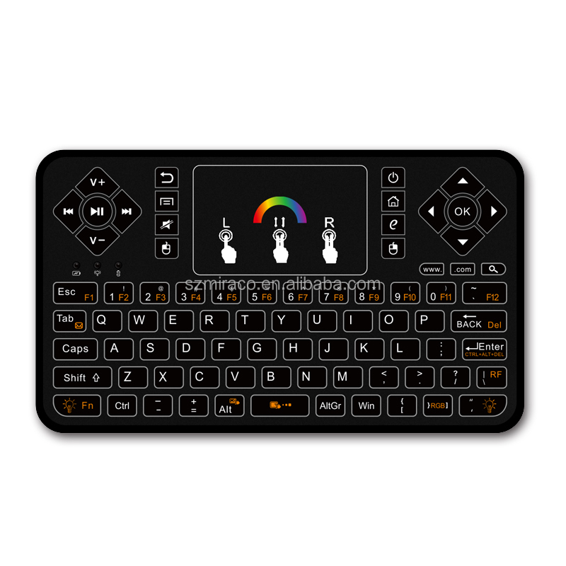 Q9 цветная подсветка Smart Air Mouse с мини-клавиатурой пульт дистанционного управления