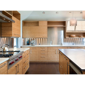 Sang trọng phẳng phía trước tủ bếp đơn giản cài đặt Laminate nhựa nhân tạo đá cẩm thạch bàn MDF vòi ngăn kéo giỏ - Product Image 1