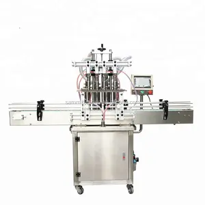 Factory direct sales 4 heads automatic liquid filling machine liner type piston filler for water juice oil with capper