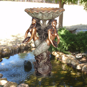 Approvisionnement d'usine belle jardin bronze nu sirène sculpture de fontaine d'eau - Product Image 2