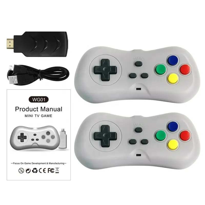 YLW New Technology Wireless Game Console 8 Bit Games 200 Games No Repeat Wireless, Plug and Play 142*67*29MM 94*33*9.9MM CN;GUA