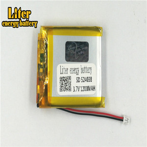 Plug 1.25-2 P 3.7 V 524038 mah 1200 lithium polymer lipo rechargeable battery li ion Solar lithium battery with PCM - Product Image 2