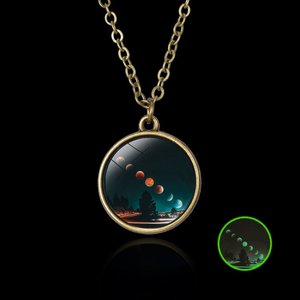 Moon สร้อยคอดวงจันทร์เล็ก<span class=keywords><strong>2</strong></span>ด้านสำหรับผู้หญิง,สร้อยคออัญมณีแฟชั่นเครื่องประดับแบบหลังเบี้ย - Product Image 5