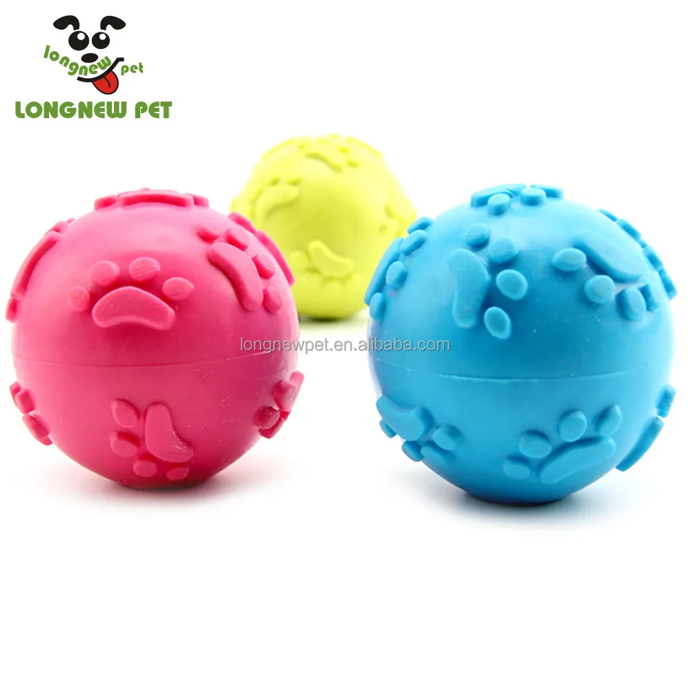 Wholesale Pet Products Dog Rubber Ball Toys For Dog Interactive With Paw Printing Clean Teeth