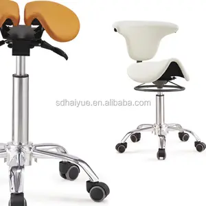 马鞍椅符合人体工程学的牙医椅软垫滚动工作凳椅，带可调靠背，用于按摩诊所美容