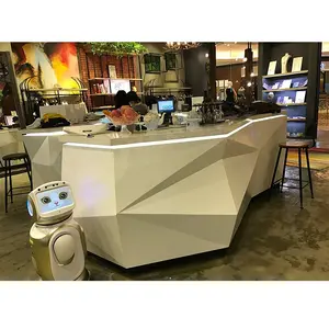 Marble stone counter beauty salon commercial gym reception desk for small space