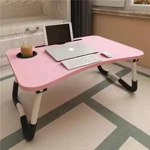 kecil putih meja siswa Suppliers-Sederhana Meja Laptop Kayu Rumah Meja Komputer Siswa Asrama Tempat Tidur Lipat Meja Laptop Table Serbaguna Meja Kecil