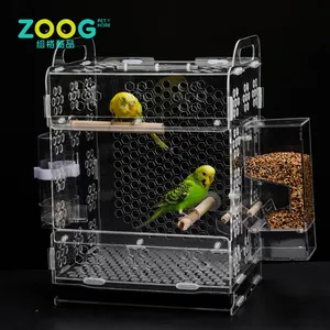 Cage à oiseaux en acrylique, conteneur bon marché pour animaux de compagnie, vente d'usine