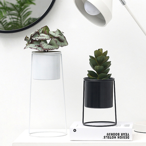 Jardinière noire moderne pour l'hiver, support de plantes en métal pour décoration de salon, 2 pièces - Product Image 3