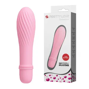 Mini ovo vibrador para as mulheres 10 Speed Power Bullet Wand Massageador para Mulheres do Sexo Body -lightpink