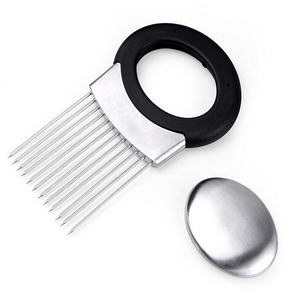 Supporto per Cipolle in Acciaio Inossidabile per Affettare Frutta e Verdura - Product Image 1