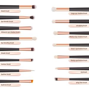 Logo personnalisé 15 pièces ensemble de pinceaux de <span class=keywords><strong>maquillage</strong></span> cosmétique pour les yeux ensemble de pinceaux de fard à paupières professionnel en bois de qualité supérieure bon marché - Product Image 1