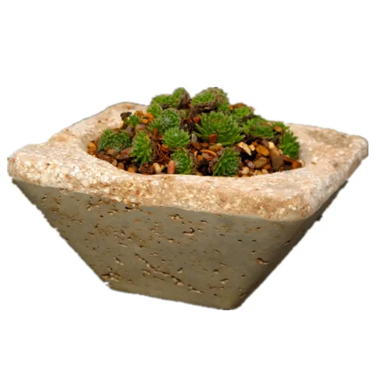 Cast stone Bonsai pot Succulent cactus Cement Hypertufa Planter Garden indoor plant pot