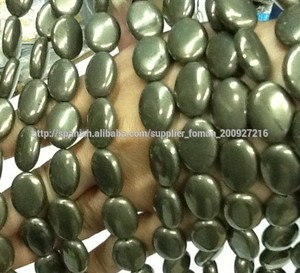 18x13mm ovalada llanura natural de pirita suelta perlas de piedras preciosas joyas - Product Image 1
