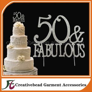 Diamantes de imitación de plata 50 y fabulosa 50a fiesta de cumpleaños 50 primeros de <span class=keywords><strong>la</strong></span> torta - Product Image 1