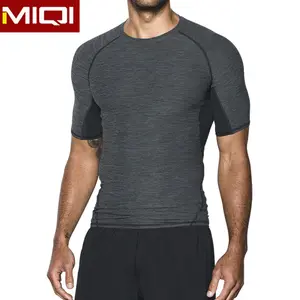 Gimnasio de alta calidad ropa de los hombres de estiramiento de cuatro elastano de poliéster para hombre de manga corta para Hombre Ropa de Fitness