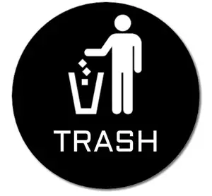 Recycle Trash Bin Logo Sticker for Metal Aluminum Steel or Plastic Trash Cans