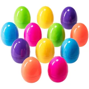 จัมโบ้พลาสติกไข่รูปร่างคอนเทนเนอร์ของเล่นแปลกใจไข่อีสเตอร์ในคละสีสำหรับโปรโมชั่น