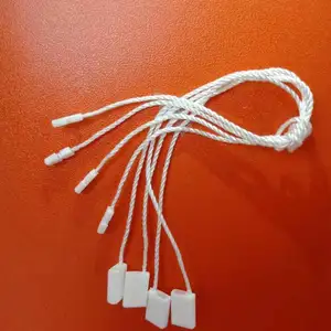 1000 Stuks Tags Wholesale White Black Kleding Tas Rechthoekige Nylon String Plastic Lock Security Tags Bevestigingsmiddelen