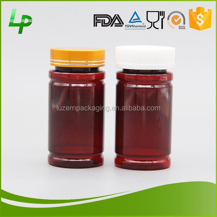 150 мл ПЭТ Красный Таблетки Бутылка С Алюминиевой Винтовой Крышкой/Ребенка Крышкой Доказательства
