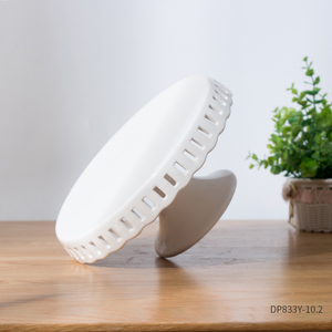10 inç toptan porselen kaide cupcake tutucu beyaz yuvarlak şerit seramik pasta <span class=keywords><strong>stand</strong></span>ı düğün doğum günü partisi için özel - Product Image 6
