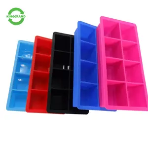 Wholesalers Food Grade Silicone 8 Cavity Silicone Customized Size Colorful Ice Cube Tray Mold