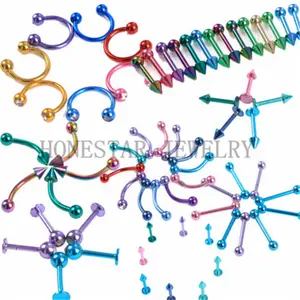 Wholesale Lots Body Piercing jewelry Tongue Belly Lip Eyebrow Nose Barbell Rings