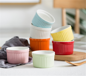Vente directe d'usine forme ronde classique <span class=keywords><strong>soufflé</strong></span> <span class=keywords><strong>ramequin</strong></span> bols grès français fantaisie ustensiles de cuisson - Product Image 3
