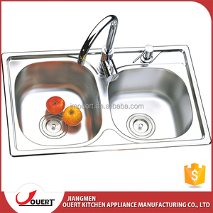 Moderne style en acier inoxydable double bol antique éviers de cuisine - Product Image 1