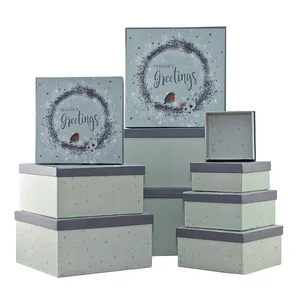 Custom, Trendy Christmas Nesting Boxes for Packing and Gifts 