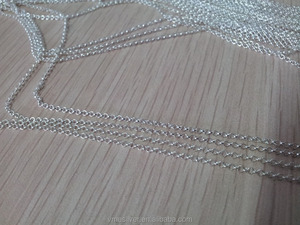 1.4-1.5มมเครื่องจักรทำ925โซ่เงินสเตอร์ลิงสร้อยคอเครื่องประดับแฟชั่น - Product Image 3