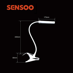 Super <span class=keywords><strong>lumineux</strong></span> 24 led puces 5 w 340 Lm ABS et PC blanc robuste clip bureau de travail <span class=keywords><strong>lit</strong></span> table d'appoint lampe - Product Image 1