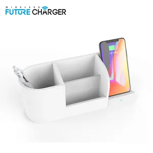 10W Charge Rapide Sans Fil Qi Support De Chargement Sans Fil avec Porte-Stylo Organisateur De Bureau pour iPhone Xs Max 8 Plus Sams