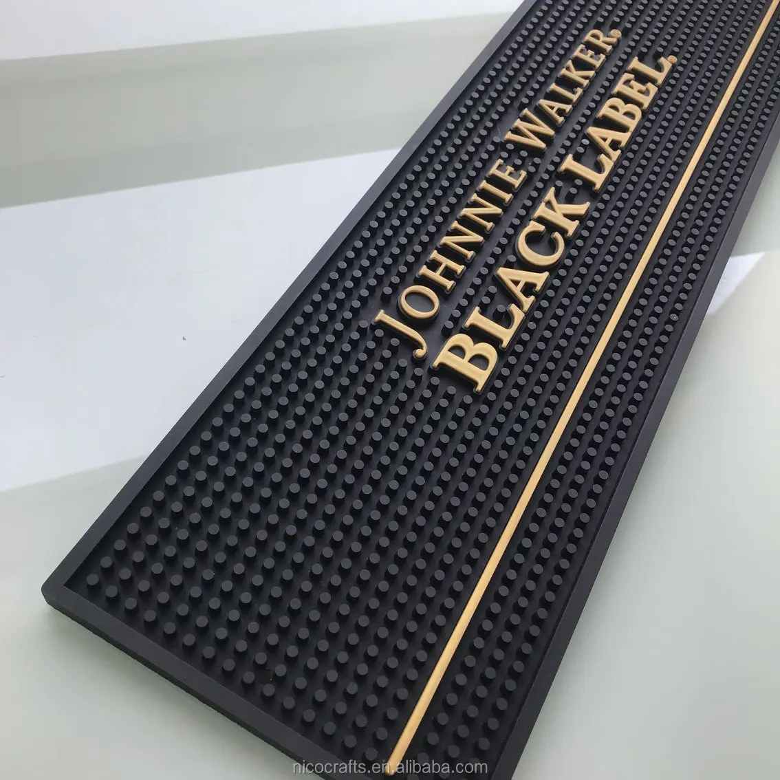 Custom design soft pvc bar rail mat barber products mat drinking bar mat