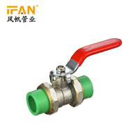 20Mm-63Mm Ppr Ijzer Kogelkraan Iron Hendel Handvat Union Klep 1/2Inch 1Inch 2Inch Ppr Messing Valve