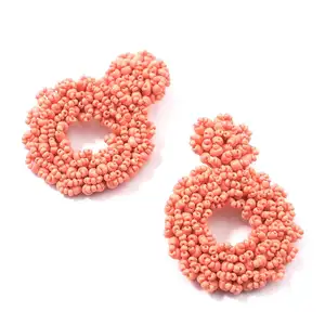 HANSIDON New Hot Sale Handmade Beads Earrings Exaggerated Bohemian Big Brand Charm Exotic Drop Earrings Party Jewelry