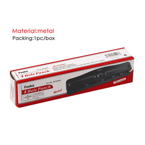 Foska Perforadora de papel manual de metal portátil 12 hojas Perforadora de oficina ajustable Color negro - Product Image 3