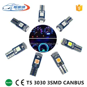 12V Car Instrument Light Canbus T5 Led 3030 3 SMD Auto Indicator Dashboard Warning Wedge Lamp Error Free Gauge Light Bulb