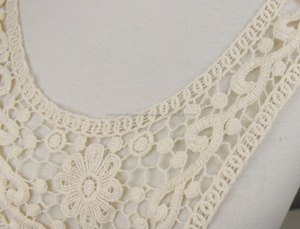 Alta calidad <span class=keywords><strong>50</strong></span>*32 <span class=keywords><strong>cm</strong></span> anchura off white water soluble algodón cuello de encaje patrones para vestidos - Product Image 4