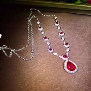 Indiano <span class=keywords><strong>gioielli</strong></span> in oro 18 k oro Del Sud Africa diamante reale naturale <span class=keywords><strong>rubino</strong></span> <span class=keywords><strong>collana</strong></span> per le donne insieme dei monili di modo - Product Image 4