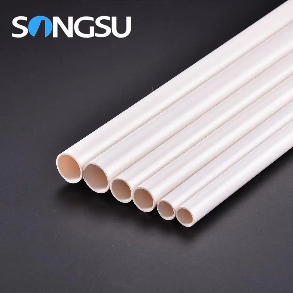 Songsuคุณภาพสูง 110 มม.180 มม.ท่อพลาสติกPvcสีขาว/พลาสติกPvc Tube Diam 24 มม.